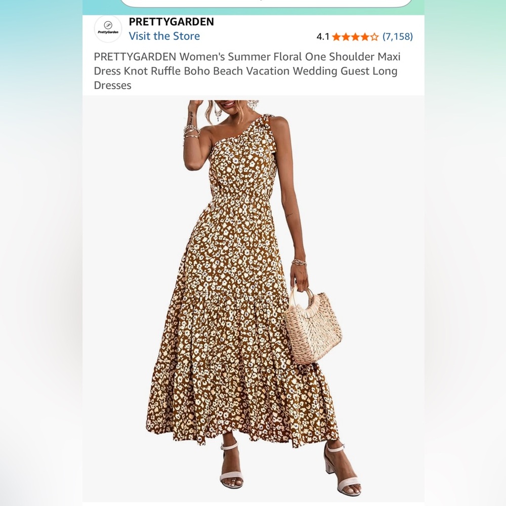 PRETTYGARDEN Women's One-Shoulder Floral Maxi Dress